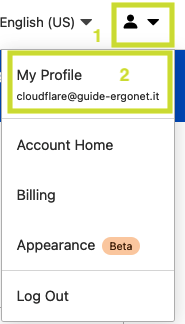 Cloudflare - accesso profilo<br>